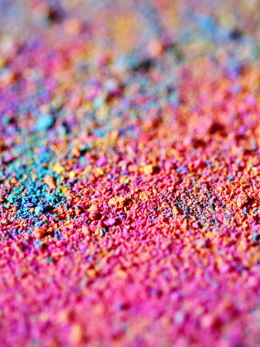 Pigmentos em pó de várias cores